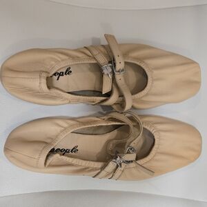 Free People Cream Ballet Flats